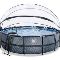 Exit Toys Exit - Piscina Stone gris diámetro 488 x 122 cm con filtro de arena y cúpula* Piscinas|Juguetes De Verano