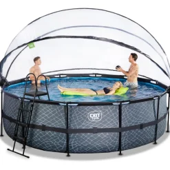 Exit Toys Exit - Piscina Stone gris diámetro 488 x 122 cm con filtro de arena y cúpula* Piscinas|Juguetes De Verano