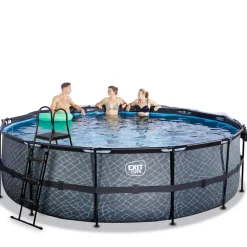 Exit Toys Exit - Piscina Stone gris diámetro 488 x 122 cm con filtro de arena y cúpula* Piscinas|Juguetes De Verano