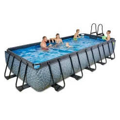 Exit Toys Exit - Piscina Stone gris 540 x 250 x 100 cm con filtro de cartucho