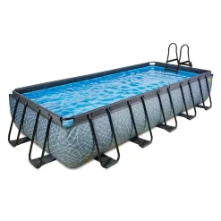 Exit Toys Exit - Piscina Stone gris 540 x 250 x 100 cm con filtro de arena