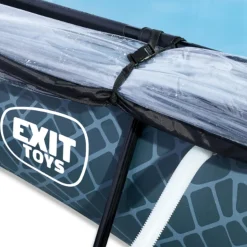 Exit Toys EXIT - Piscina Stone rectangular gris con cúpula y bomba de filtro 300 x 200 x 65 cm