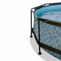 Exit Toys EXIT - Piscina Stone redonda 244 cm con cúpula y bomba de filtro