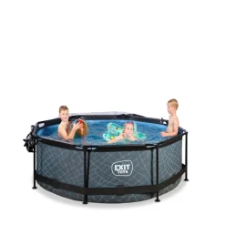 Exit Toys EXIT - Piscina Stone redonda 244 cm con cúpula y bomba de filtro