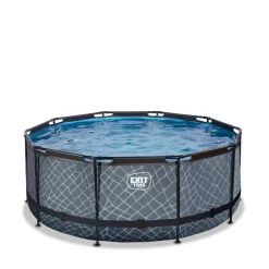 Exit Toys EXIT - Piscina Stone redonda 360 cm con escalera y bomba de filtro* Juguetes De Verano|Piscinas