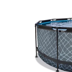 Exit Toys EXIT - Piscina Stone redonda 360 cm con escalera y bomba de filtro* Juguetes De Verano|Piscinas