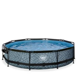 Exit Toys EXIT - Piscina Stone redonda 360 cm con cúpula y bomba de filtro