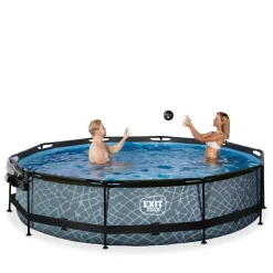 Exit Toys EXIT - Piscina Stone redonda 360 cm con cúpula y bomba de filtro