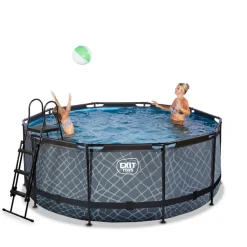 Exit Toys EXIT - Piscina Stone redonda con bomba de filtro 360 cm* Piscinas|Juguetes De Verano