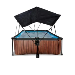 Exit Toys Exit - Piscina Wood efecto madera 300 x 200 x 65 cm con filtro y toldo negro* Piscinas|Juguetes De Verano