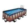Exit Toys Exit - Piscina Wood efecto madera 400 x 200 x 100 cm con filtro de arena