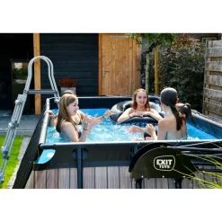 Exit Toys Exit - Piscina Wood efecto madera 400 x 200 x 100 cm con filtro de arena