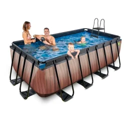Exit Toys Exit - Piscina Wood efecto madera 400 x 200 x 122 cm con filtro de arena* Piscinas|Juguetes De Verano