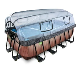 Exit Toys Exit - Piscina Wood efecto madera 400 x 200 x 122 cm con filtro de arena y cúpula* Piscinas|Juguetes De Verano