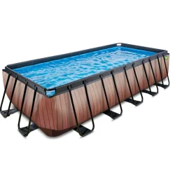 Exit Toys Exit - Piscina Wood efecto madera 540 x 250 x 122 cm con filtro de cartucho