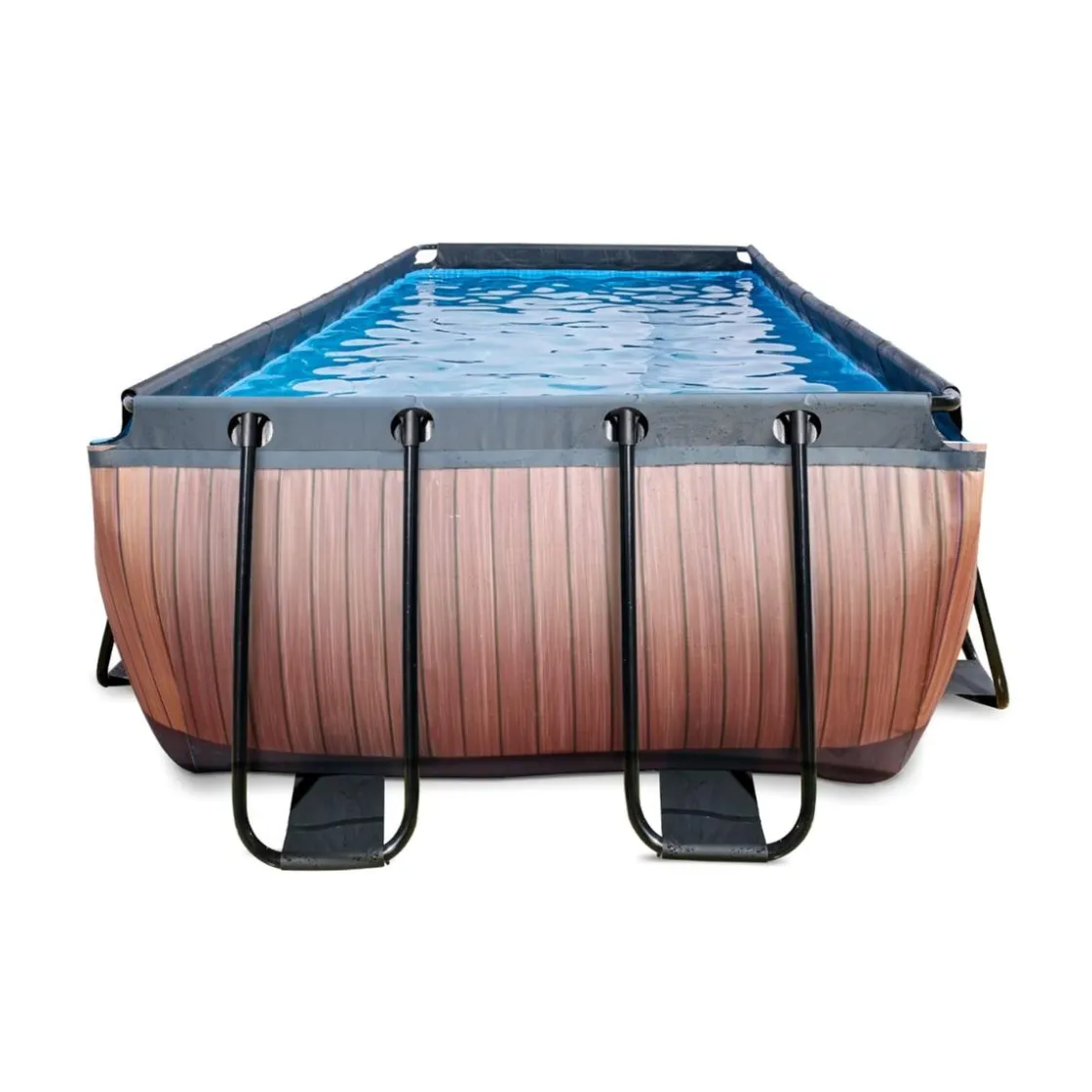 Exit Toys Exit - Piscina Wood efecto madera 400 x 200 x 122 cm con filtro de cartucho