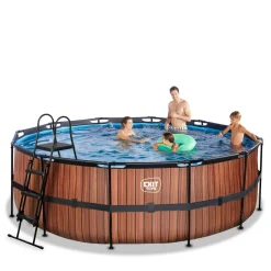 Exit Toys Exit - Piscina Wood efecto madera diámetro 427 x 122 cm con filtro de arena* Piscinas|Juguetes De Verano