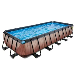 Exit Toys Exit - Piscina Wood efecto madera 540 x 250 x 100 cm con filtro de cartucho