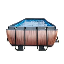 Exit Toys Exit - Piscina Wood efecto madera 540 x 250 x 100 cm con filtro de cartucho