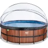 Exit Toys Exit - Piscina Wood efecto madera diámetro 450 x 122 cm con filtro de arena, cúpula y bomba de calor* Piscinas|Juguetes De Verano