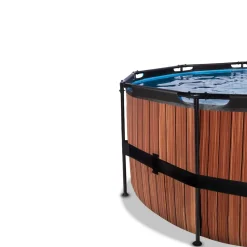 Exit Toys Exit - Piscina Wood efecto madera diámetro 488 x 122 cm con filtro de arena y cúpula* Piscinas|Juguetes De Verano