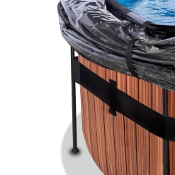 Exit Toys Exit - Piscina Wood efecto madera diámetro 488 x 122 cm con filtro de arena y cúpula* Piscinas|Juguetes De Verano