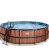 Exit Toys Exit - Piscina Wood efecto madera diámetro 488 x 122 cm con filtro de arena* Piscinas|Juguetes De Verano