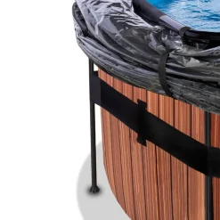 Exit Toys Exit - Piscina Wood efecto madera diámetro 427 x 122 cm con filtro de arena, cúpula y bomba de calor* Piscinas|Juguetes De Verano