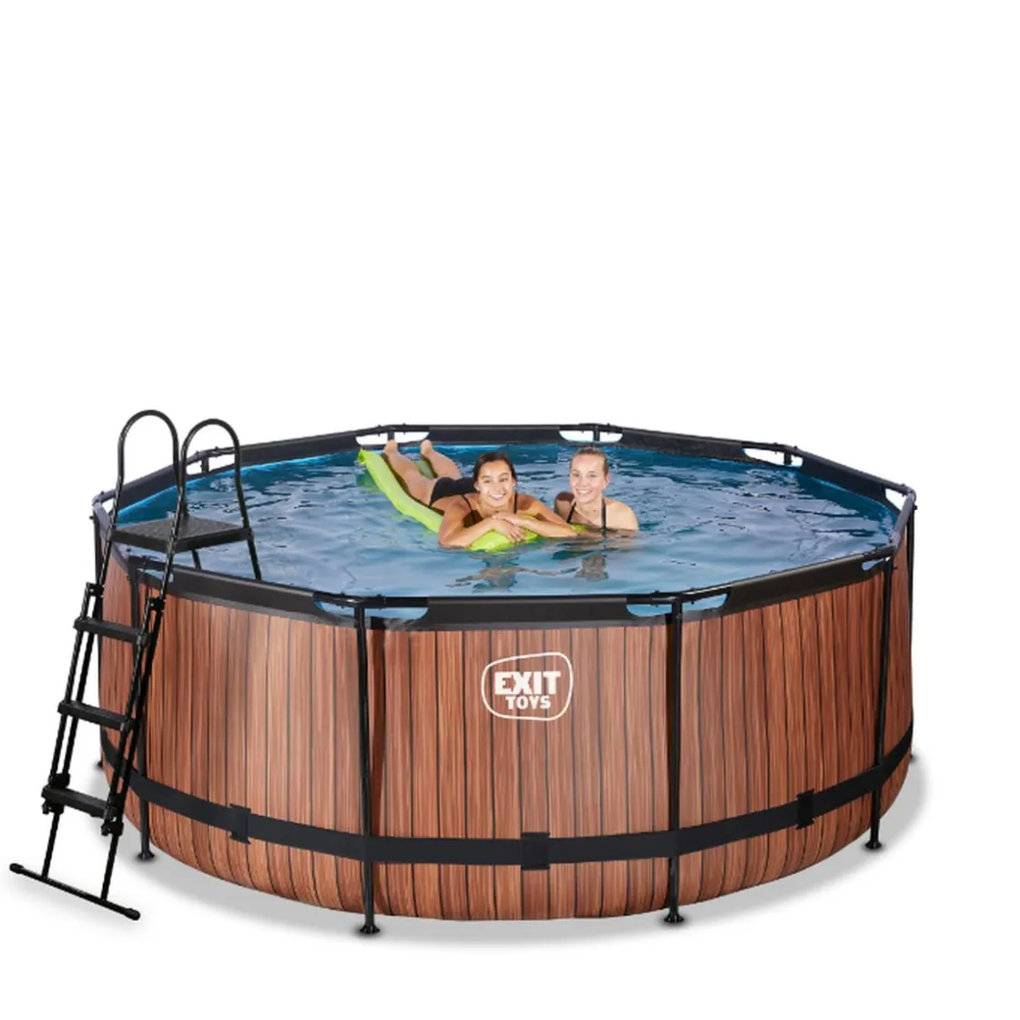Exit Toys EXIT - Piscina Wood redonda 360 cm con cúpula y bomba de filtro