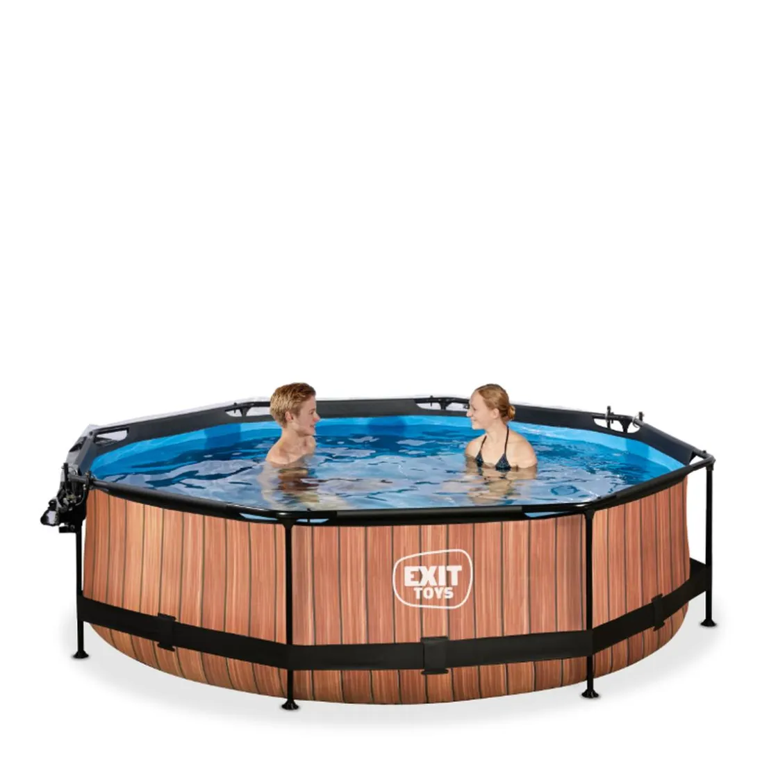 Exit Toys EXIT - Piscina Wood redonda 300 cm con cúpula y bomba de filtro