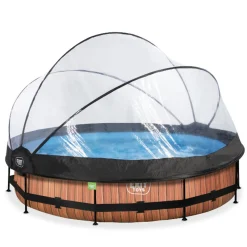 Exit Toys EXIT - Piscina Wood redonda 360 cm con cúpula y bomba de filtro* Piscinas|Juguetes De Verano