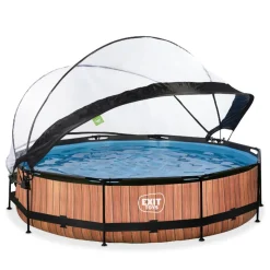 Exit Toys EXIT - Piscina Wood redonda 360 cm con cúpula y bomba de filtro* Piscinas|Juguetes De Verano