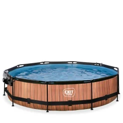 Exit Toys EXIT - Piscina Wood redonda 360 cm con cúpula y bomba de filtro* Piscinas|Juguetes De Verano