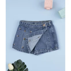 Prenatal Falda pantalón denim niña flores