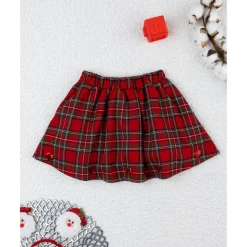 Prenatal Falda tartán de niña con lazo y lentejuelas