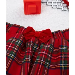 Prenatal Falda tartán de niña con lazo y lentejuelas