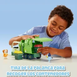 FAMOSA - Bluey - Camión de juguete educativo sobre reciclaje con figura de perrito y accesorios ㅤ* Coleccionables Y Mini Mundos