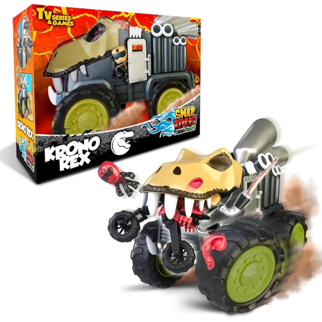 FAMOSA - Caminón De Carreras Swap Riders Dinosaurio Krono Rex ㅤ
