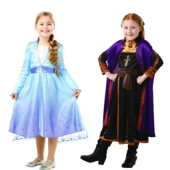 RUBIE'S Frozen - Disfraz Infantil - Pack 2 Disfraces Elsa y Anna Frozen II 5-6 años