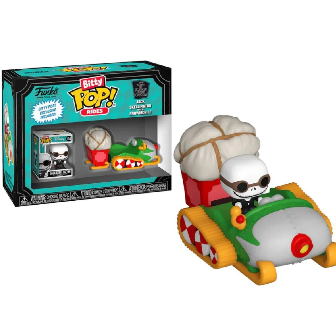 FUNKO UK LIMITED Funko Bitty Pop! Rides - Pesadilla antes de Navidad - Jack Skellington con trineo Snowmovile* Friki Zone