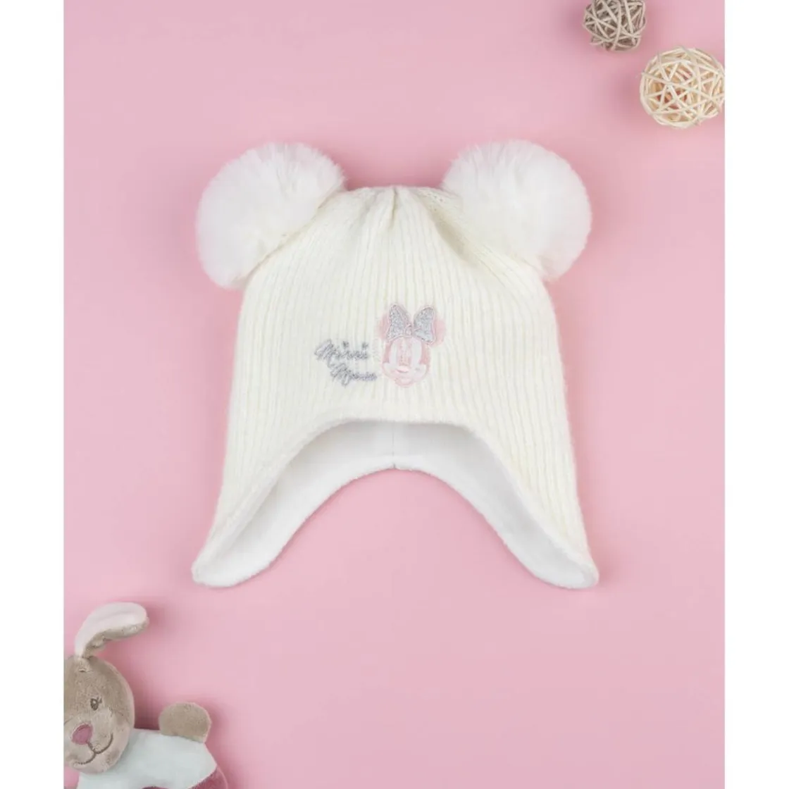 Prenatal Gorro crema para niña con Minnie* Calzado Y Accesorios·Accesorios Y Complementos