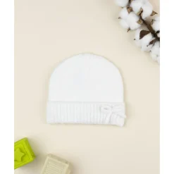 Prenatal Gorro de punto blanco con lazo para niña* Calzado Y Accesorios·Accesorios Y Complementos