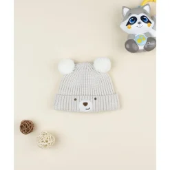 Prenatal Gorro de recién nacido beige con osito bordado