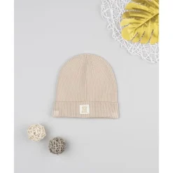 Prenatal Gorro niña beige de canalé con Minnie