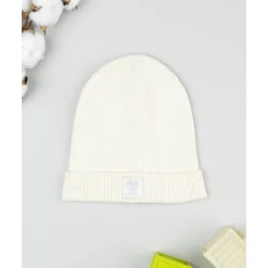 Prenatal Gorro niña blanco de canalé con Minnie