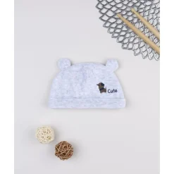 Prenatal Gorro niño gris con perrito* Recién Nacido·Primeras Salidas|Primeras Salidas·Gorros, Viseras Y Manoplas