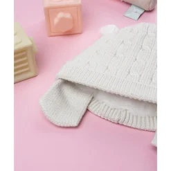 Prenatal Gorro tricot beige con orejas