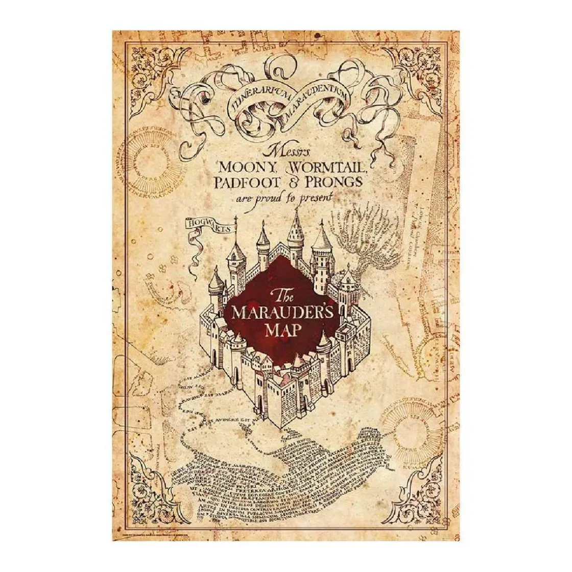 ABYSSE CORP Harry Potter - Póster Mapa del Merodeador* Friki Zone|Merchandising