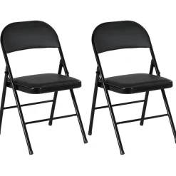 Homcom - 2 sillas plegables Negro* Estilo De Vida