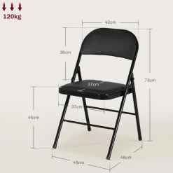 Homcom - 2 sillas plegables Negro* Estilo De Vida